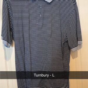 Classic navy and light blue striped Polo Shirt by Turnbury
